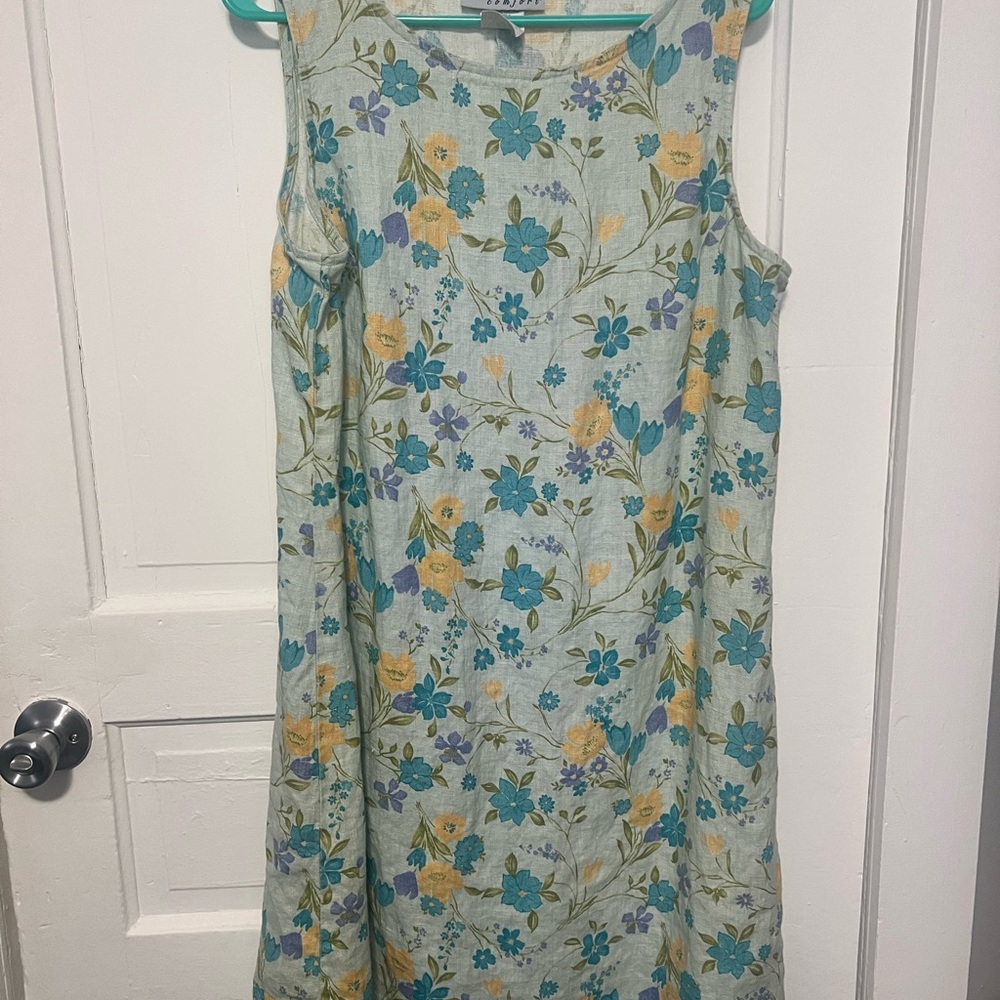 100% Linen Sleeveless Dress -